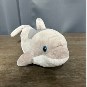 The‎ Petting Zoo Dolphin Gray- White Underbelly Plush Stuffed Blue Eyes